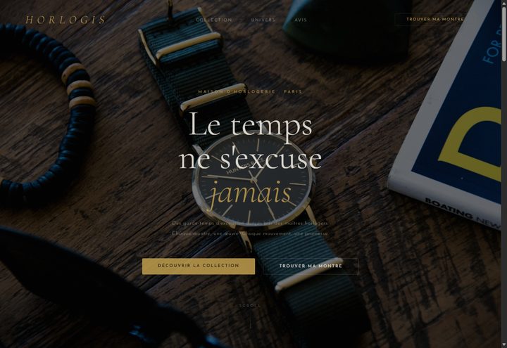 Aperçu du site HORLOGIS — e-commerce horlogerie